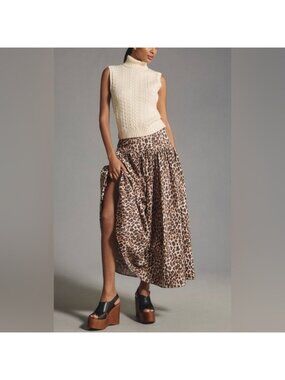 NWT Size L -  Mare Mare 100% Cotton Basque-Waist Maxi Skirt (NWT US$ 148)